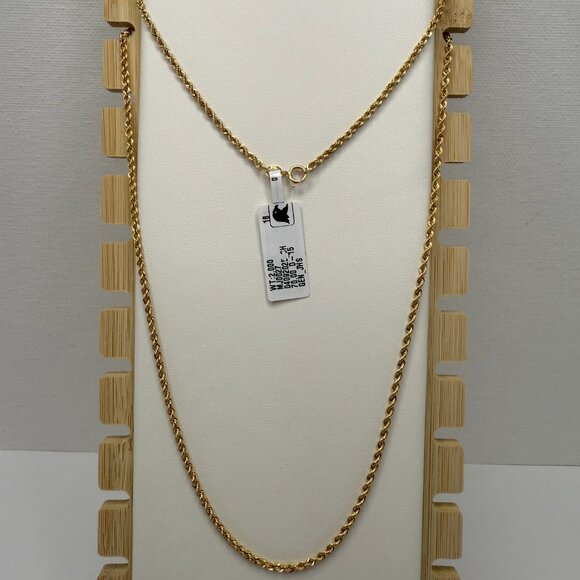 ‼️SOLD‼️ 18k Genuine Gold Rope Chain Necklace 20" (1.8mm) - Picture 8 of 10